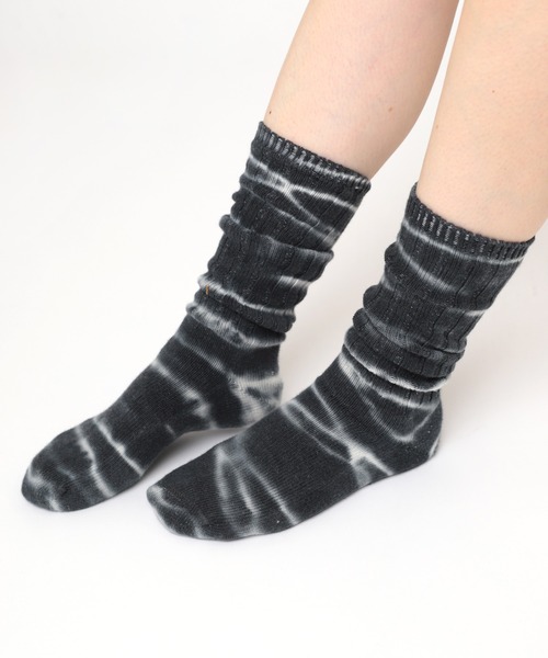 RNA（アールエヌエー）の「E4990 タイダイリブソックス（ソックス/靴下・レディース・スミクロ/オレンジ/ライム/ピンク・FREE）」の2枚目の写真