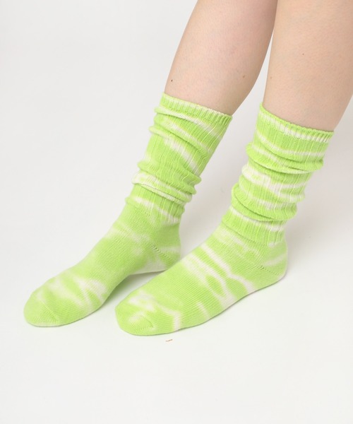 RNA（アールエヌエー）の「E4990 タイダイリブソックス（ソックス/靴下・レディース・スミクロ/オレンジ/ライム/ピンク・FREE）」の3枚目の写真