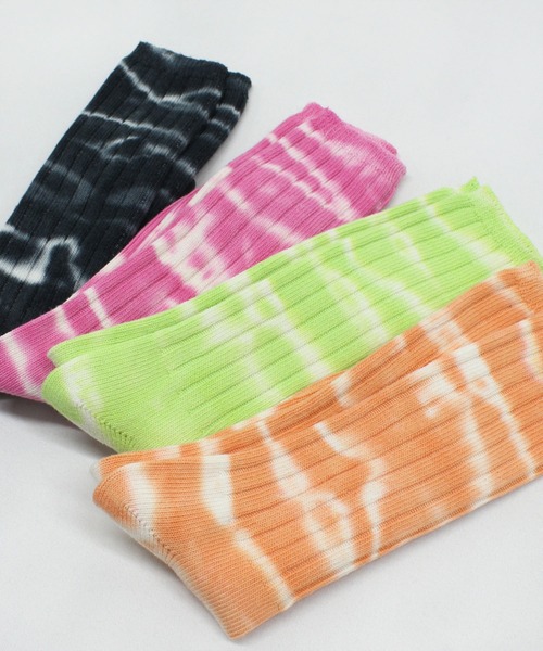 RNA（アールエヌエー）の「E4990 タイダイリブソックス（ソックス/靴下・レディース・スミクロ/オレンジ/ライム/ピンク・FREE）」の14枚目の写真