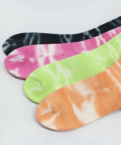 RNA（アールエヌエー）の「E4990 タイダイリブソックス（ソックス/靴下・レディース・スミクロ/オレンジ/ライム/ピンク・FREE）」の15枚目の写真