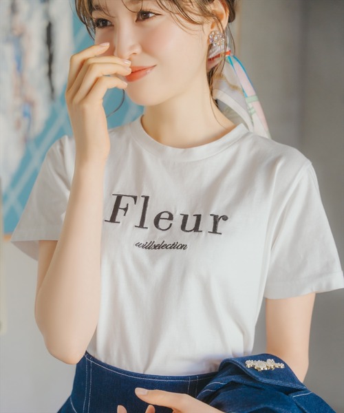 WILLSELECTION(ウィルセレクション)の「Fleur刺繍Tシャツ(Tシャツ/カットソー・レディース・ブラック/オフホワイト/ホワイト系その他・FREE)」の3枚目の写真