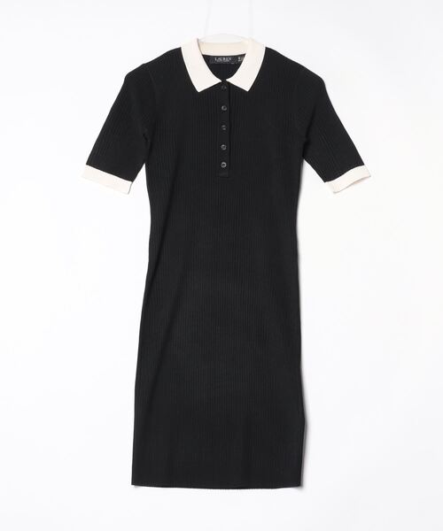 ローレン ラルフローレン ツートーン リブ ニット ポロ セーター ワンピース LAUREN RALPH LAUREN（ローレン ラルフ ローレン）の