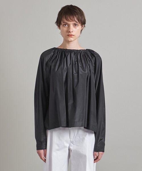 LOEFF（ロエフ）の「＜LOEFF＞タフタ ギャザー ボートネックブラウス 