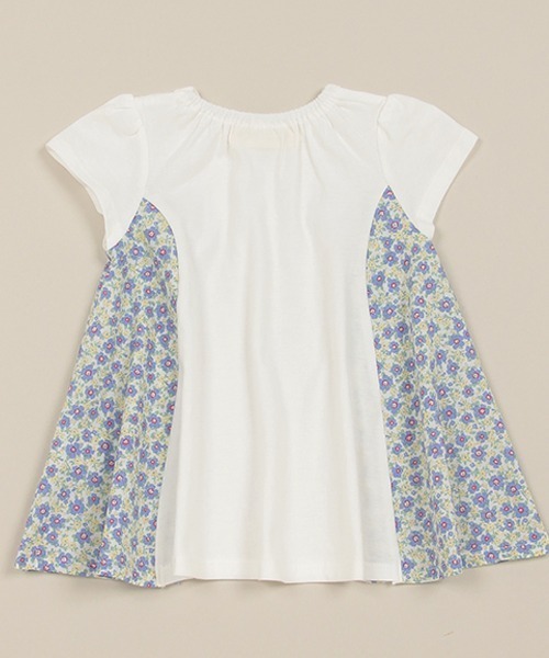 Love&Peace&Money(ラブアンドピースアンドマネー)の「小花柄ドッキングチュニック(チュニック・キッズ・ライトピンク/オフホワイト・80cm/90cm/100cm/110cm/120cm/130cm)」の4枚目の写真