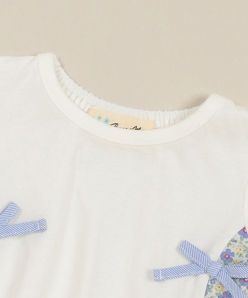 Love&Peace&Money(ラブアンドピースアンドマネー)の「小花柄ドッキングチュニック(チュニック・キッズ・ライトピンク/オフホワイト・80cm/90cm/100cm/110cm/120cm/130cm)」の5枚目の写真