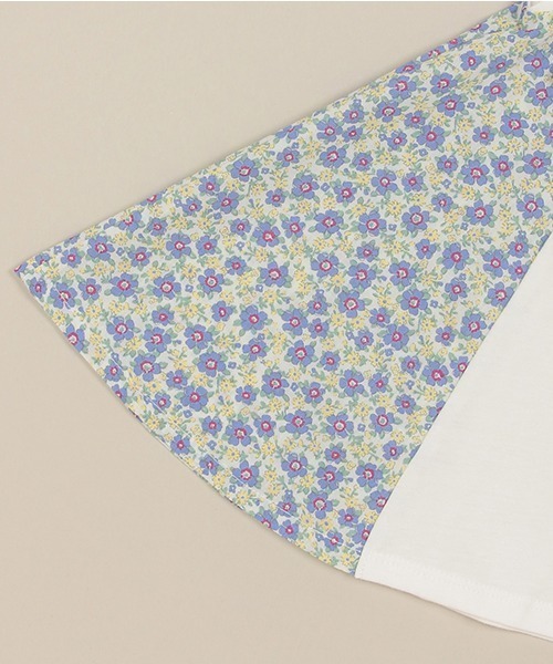 Love&Peace&Money(ラブアンドピースアンドマネー)の「小花柄ドッキングチュニック(チュニック・キッズ・ライトピンク/オフホワイト・80cm/90cm/100cm/110cm/120cm/130cm)」の7枚目の写真