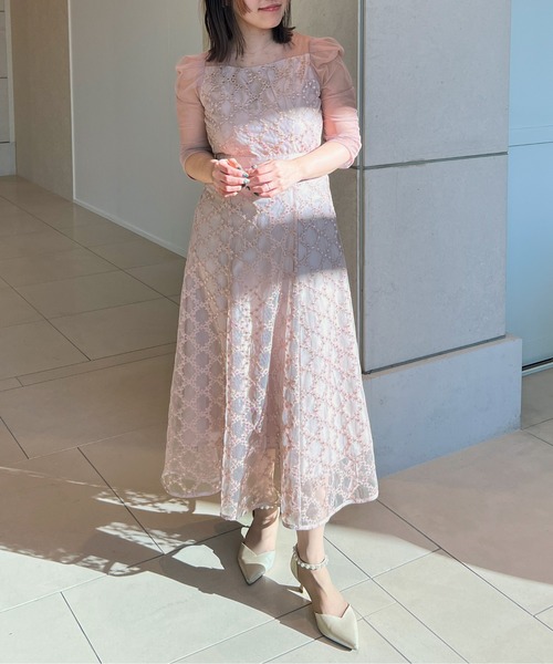 ダイヤフラワーレースドレス 結婚式お呼ばれオケージョンドレス