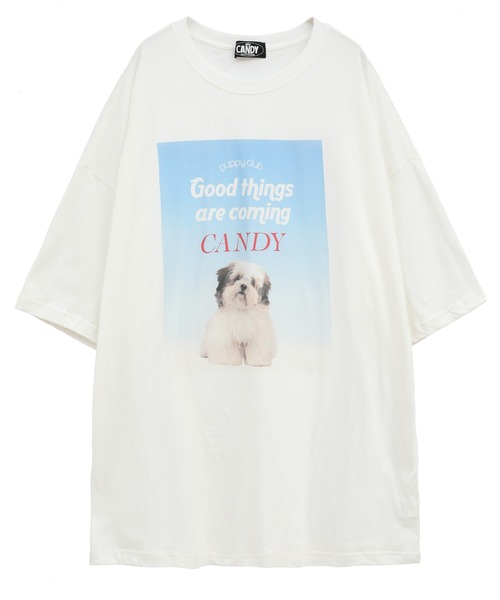 Candy Stripper(キャンディストリッパー)の「GOOD PUPPY BIG BIG Tシャツ(Tシャツ/カットソー・レディース・ピンク/オフホワイト/ライトブルー/ブラック・2)」の2枚目の写真