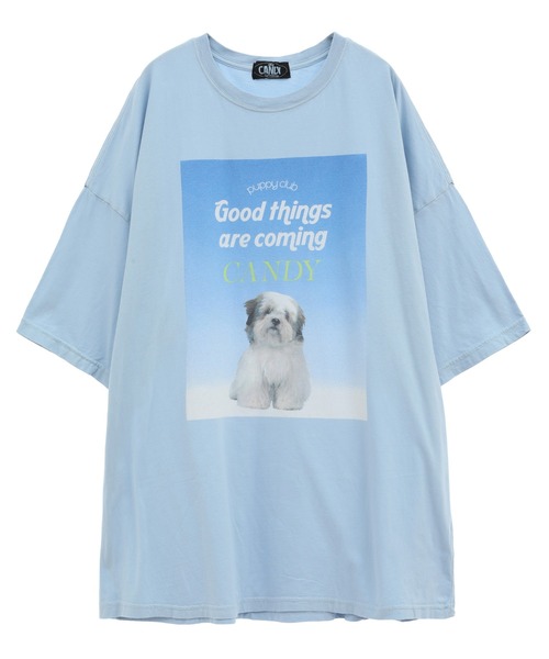 Candy Stripper(キャンディストリッパー)の「GOOD PUPPY BIG BIG Tシャツ(Tシャツ/カットソー・レディース・ピンク/オフホワイト/ライトブルー/ブラック・2)」の1枚目の写真