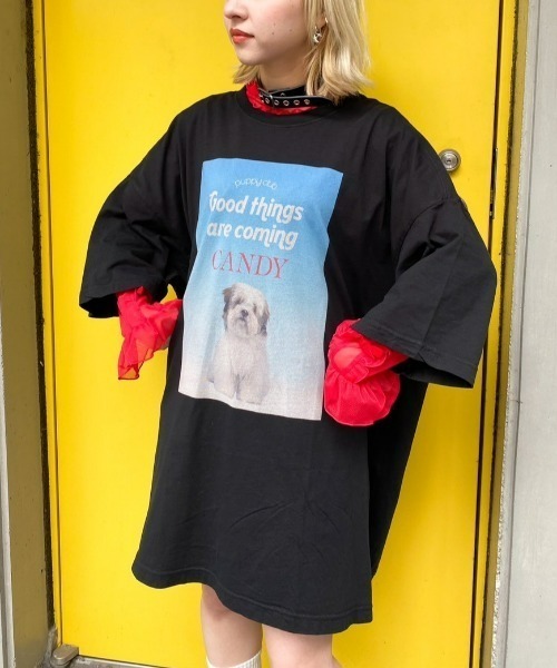 Candy Stripper(キャンディストリッパー)の「GOOD PUPPY BIG BIG Tシャツ(Tシャツ/カットソー・レディース・ピンク/オフホワイト/ライトブルー/ブラック・2)」の3枚目の写真