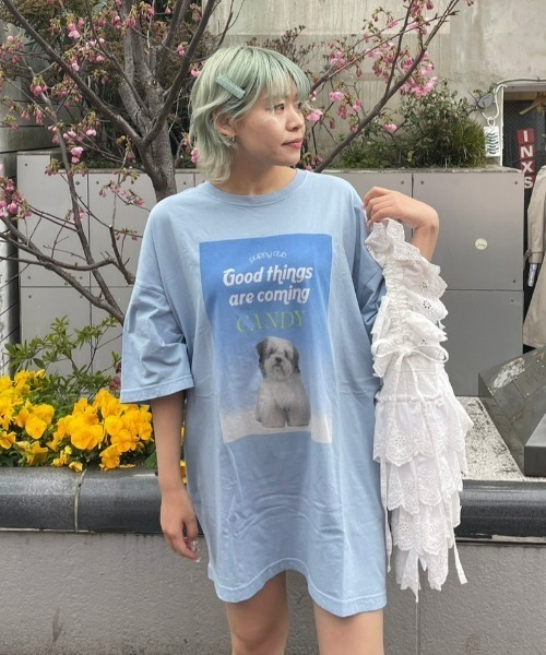 Candy Stripper(キャンディストリッパー)の「GOOD PUPPY BIG BIG Tシャツ(Tシャツ/カットソー・レディース・ピンク/オフホワイト/ライトブルー/ブラック・2)」の10枚目の写真