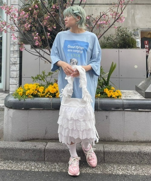 Candy Stripper(キャンディストリッパー)の「GOOD PUPPY BIG BIG Tシャツ(Tシャツ/カットソー・レディース・ピンク/オフホワイト/ライトブルー/ブラック・2)」の12枚目の写真