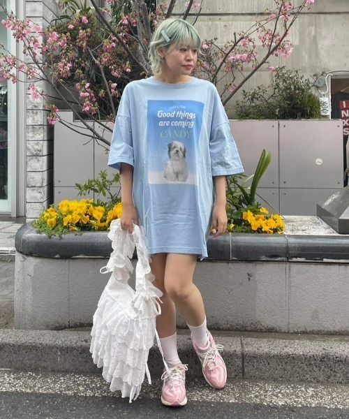 Candy Stripper(キャンディストリッパー)の「GOOD PUPPY BIG BIG Tシャツ(Tシャツ/カットソー・レディース・ピンク/オフホワイト/ライトブルー/ブラック・2)」の11枚目の写真