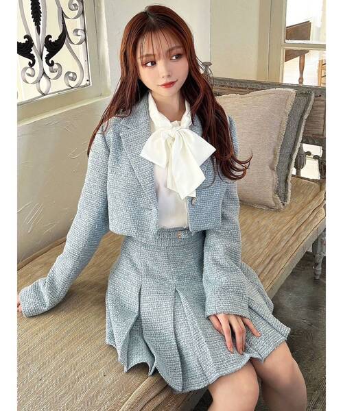 RESEXXY(リゼクシー)の「ツイードクロップドジャケット【セットアップ着用可能】(テーラードジャケット・レディース・ブルー/ブラック/アイボリー・FREE)」の21枚目の写真