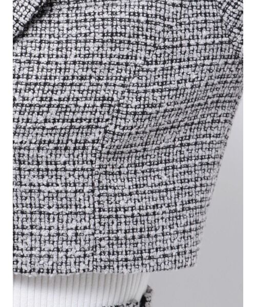 RESEXXY(リゼクシー)の「ツイードクロップドジャケット【セットアップ着用可能】(テーラードジャケット・レディース・ブルー/ブラック/アイボリー・FREE)」の5枚目の写真