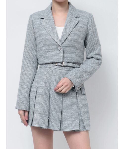 RESEXXY(リゼクシー)の「ツイードクロップドジャケット【セットアップ着用可能】(テーラードジャケット・レディース・ブルー/ブラック/アイボリー・FREE)」の13枚目の写真