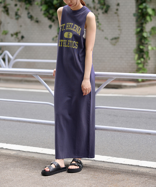 U by SPICK&SPAN(ユーバイスピックアンドスパン)の「【RUSSELL ATHLETIC】別注アメスリロゴマキシワンピース(ワンピース・レディース・ネイビー/ブラック系その他/アイボリー・FREE)」の21枚目の写真