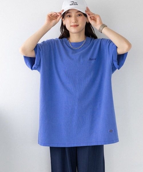 Dickies（ディッキーズ）の「【Dickies/ディッキーズ】ピグメントルーズTシャツ（Tシャツ/カットソー・レディース・ブラック/イエロー/ブルー/グリーン/ホワイト・FREE）」の4枚目の写真