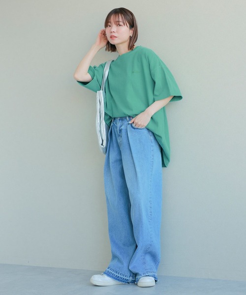 Dickies（ディッキーズ）の「【Dickies/ディッキーズ】ピグメントルーズTシャツ（Tシャツ/カットソー・レディース・ブラック/イエロー/ブルー/グリーン/ホワイト・FREE）」の22枚目の写真