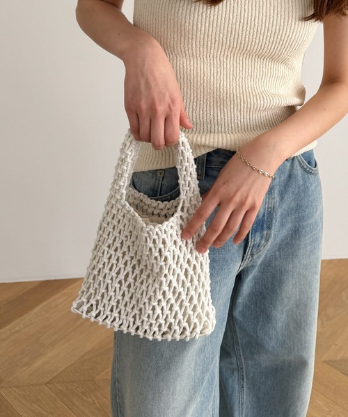 CANAL JEAN(キャナルジーン)の「El mar メッシュミニバッグ(ハンドバッグ・レディース・ブラック/オフホワイト/ブルー/イエロー・ONE SIZE)」の16枚目の写真