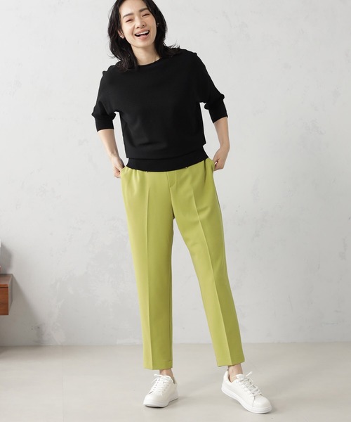 FOUND GOOD（ファウンドグッド）の「袖パールボタン7分袖ドルマンニットプルオーバー（ニット/セーター・レディース・アイボリー/ブルー系5/イエロー系5/ブラック・S/M/L）」の9枚目の写真