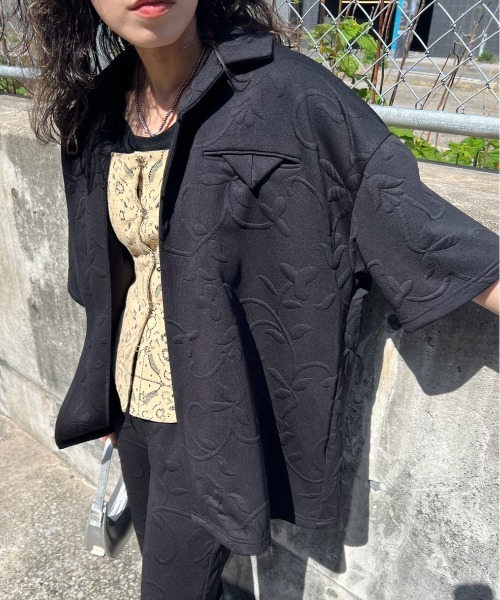 Ameri（アメリ）の「MATELASSE OPEN COLLAR SHIRT（シャツ