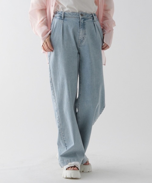 GLOBAL WORK（グローバルワーク）の「ヒンヤリデニムワイド/AND YUA ANY/106436（デニムパンツ・キッズ・ブルー/ブラック/ライトブルー・150cm/160cm/170cm）」の3枚目の写真