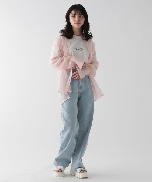 グローバルワーク　ワイドデニムパンツ アーバンデニムクリーンワイドパンツ/986435（デニムパンツ