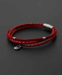 1111clothing（ワンフォークロージング）の「【unisex】本革 チャーム レザーブレスレット / Leather Charms Leather Bracelets（ブレスレット・メンズ・レッド系）」