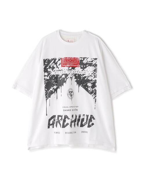 DANKE SCHON（ダンケシェーン）の「DankeSchon/ダンケシェーン/CIGARETTE DOLMAN S/S Tシャツ（Tシャツ/カットソー・レディース・チャコールグレー/ホワイト・L/M）」の2枚目の写真