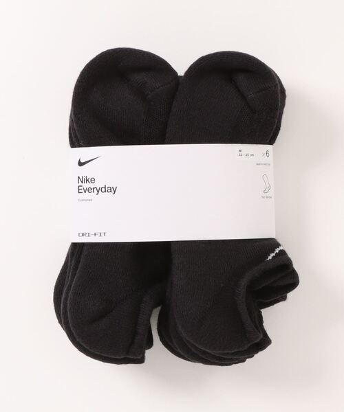NIKE(ナイキ)の「《NIKEアパレル》YAEVERYDAYCUSH6Pノーショウソックス(ソックス/靴下・メンズ・ブラック/ホワイト・23-25/21-23)」の1枚目の写真