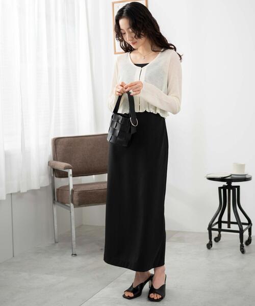 WEGO（ウィゴー）の「WEGO/シアーカーディガン（カーディガン/ボレロ・レディース・ブラック/アイボリー・FREE）」の3枚目の写真