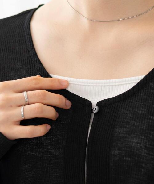 WEGO（ウィゴー）の「WEGO/シアーカーディガン（カーディガン/ボレロ・レディース・ブラック/アイボリー・FREE）」の5枚目の写真