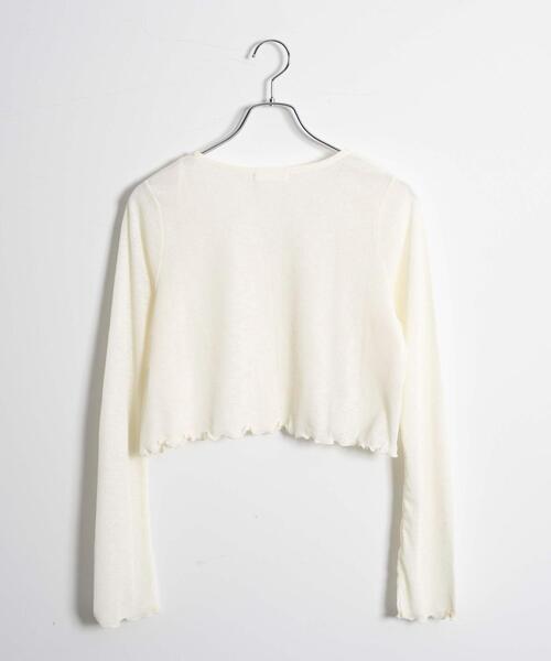 WEGO（ウィゴー）の「WEGO/シアーカーディガン（カーディガン/ボレロ・レディース・ブラック/アイボリー・FREE）」の15枚目の写真