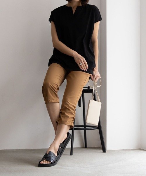 NAVY(ネイビー)の「NAVY 冷感 UVカット ドライ シャーリングクロップトイージーパンツ(その他パンツ・レディース・カーキ/ブラック/モカ・L/M/S)」の16枚目の写真