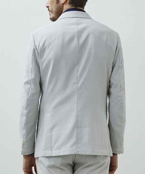 g-stage（ジーステージ）の「春夏シアサッカー速乾洗える軽量ジャケット　ジ－ステ－ジ（テーラードジャケット・メンズ・ネイビー/ライトグレー・44/46/48/50）」の9枚目の写真