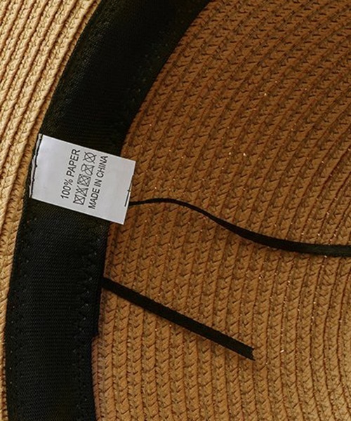 Miniministore（ミニミニストア）の「麦わら帽子 ストローハットリボン付き夏帽（ハット・レディース・ブラック/ピンク/キャメル/ベージュ/アイボリー・FREE）」の17枚目の写真