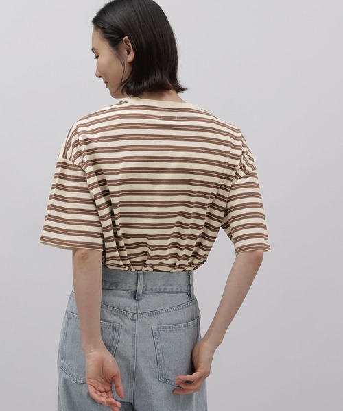 LAKOLE（ラコレ）の「ボーダー刺繍TEE / 115396（Tシャツ/カットソー・レディース・ブラウン系/アイボリー系2/ブルー系2・SMALL/MEDIUM）」の13枚目の写真