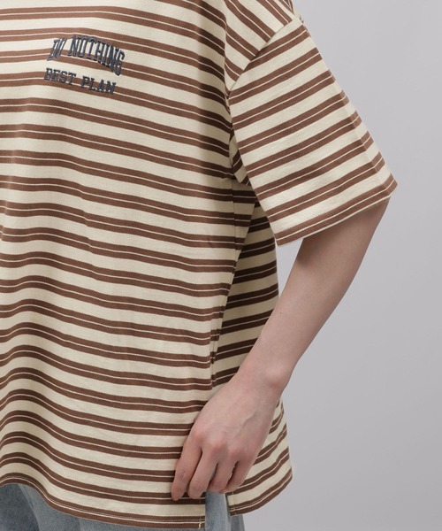 LAKOLE（ラコレ）の「ボーダー刺繍TEE / 115396（Tシャツ/カットソー・レディース・ブラウン系/アイボリー系2/ブルー系2・SMALL/MEDIUM）」の21枚目の写真