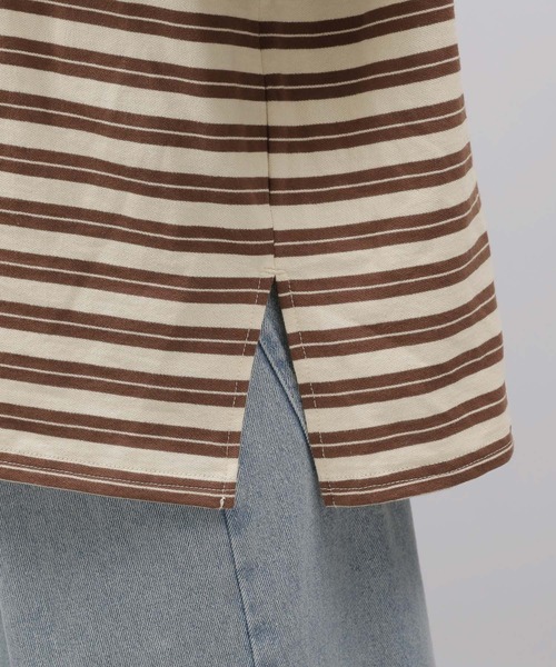 LAKOLE（ラコレ）の「ボーダー刺繍TEE / 115396（Tシャツ/カットソー・レディース・ブラウン系/アイボリー系2/ブルー系2・SMALL/MEDIUM）」の22枚目の写真