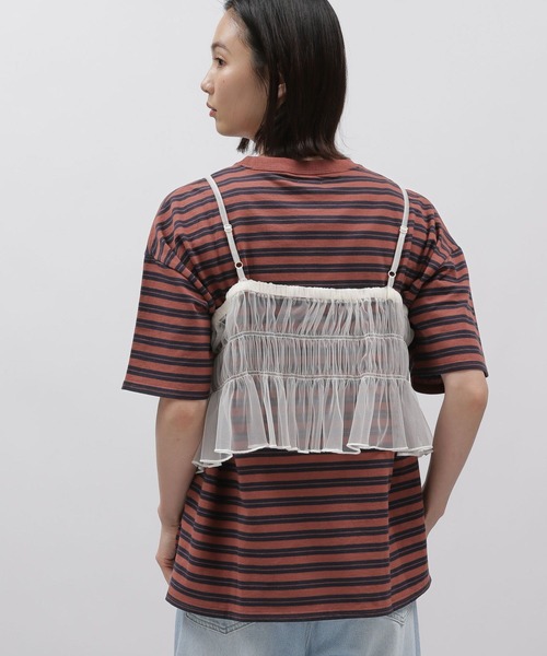 LAKOLE（ラコレ）の「ボーダー刺繍TEE / 115396（Tシャツ/カットソー・レディース・ブラウン系/アイボリー系2/ブルー系2・SMALL/MEDIUM）」の8枚目の写真