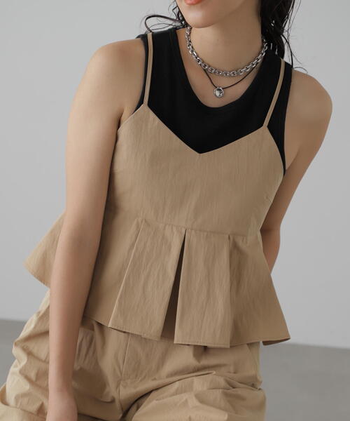 FREE'S MART（フリーズマート）の「タフランタックペプラムキャミソール（ベスト・レディース・グレー/ベージュ・FREE）」の2枚目の写真