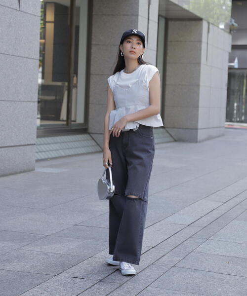 FREE'S MART（フリーズマート）の「タフランタックペプラムキャミソール（ベスト・レディース・グレー/ベージュ・FREE）」の15枚目の写真