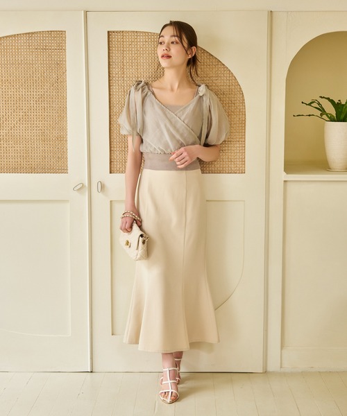 mysty woman（ミスティウーマン）の「ビシルエットマーメイドスカート 126095（スカート・レディース・グリーン系その他/ライトベージュ/ブラック/オレンジ/グレイッシュベージュ/ブラウン・FREE）」の22枚目の写真