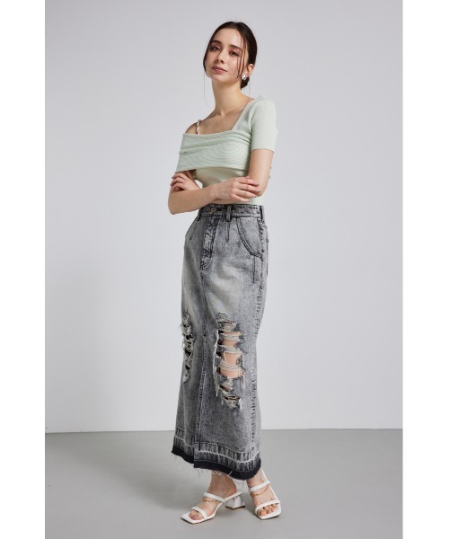 Rest&Recreation アシンメトリーニット ROOP TOKYO セーター ニット ステッチデザイン アシンメトリー