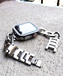 zandy ズィーアンドワイ Apple Watch ケース＆ベルトセット【ストーンツヤハードケース】アップルウォッチカバー& ステンレスチェーンバンド /// set12