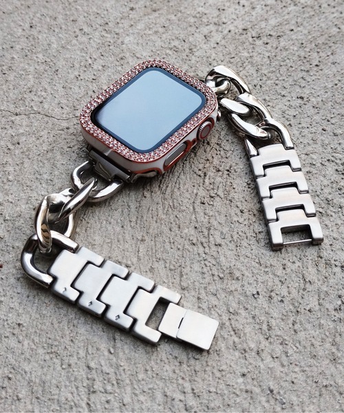 zandy(ズィーアンドワイ)の「zandy ズィーアンドワイ Apple Watch ケース&ベルトセット【ストーンツヤハードケース】アップルウォッチカバー& ステンレスチェーンバンド /// set12(デジタル腕時計・レディース・シルバー系その他/ピンクゴールド/ゴールド系その他/ブラック×ゴールド/ホワイト×シルバー/ブラック×シルバー/ストーン/グリーン系その他/ゴールド系その他2・S/M)」の16枚目の写真