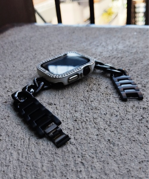 zandy(ズィーアンドワイ)の「zandy ズィーアンドワイ Apple Watch ケース&ベルトセット【ストーンツヤハードケース】アップルウォッチカバー& ステンレスチェーンバンド /// set12(デジタル腕時計・レディース・シルバー系その他/ピンクゴールド/ゴールド系その他/ブラック×ゴールド/ホワイト×シルバー/ブラック×シルバー/ストーン/グリーン系その他/ゴールド系その他2・S/M)」の14枚目の写真