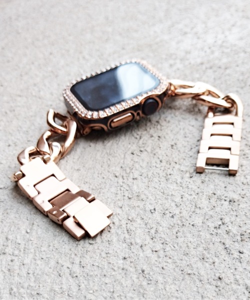 zandy(ズィーアンドワイ)の「zandy ズィーアンドワイ Apple Watch ケース&ベルトセット【ストーンツヤハードケース】アップルウォッチカバー& ステンレスチェーンバンド /// set12(デジタル腕時計・レディース・シルバー系その他/ピンクゴールド/ゴールド系その他/ブラック×ゴールド/ホワイト×シルバー/ブラック×シルバー/ストーン/グリーン系その他/ゴールド系その他2・S/M)」の12枚目の写真