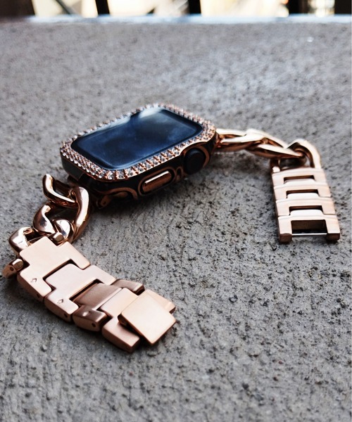 zandy(ズィーアンドワイ)の「zandy ズィーアンドワイ Apple Watch ケース&ベルトセット【ストーンツヤハードケース】アップルウォッチカバー& ステンレスチェーンバンド /// set12(デジタル腕時計・レディース・シルバー系その他/ピンクゴールド/ゴールド系その他/ブラック×ゴールド/ホワイト×シルバー/ブラック×シルバー/ストーン/グリーン系その他/ゴールド系その他2・S/M)」の10枚目の写真